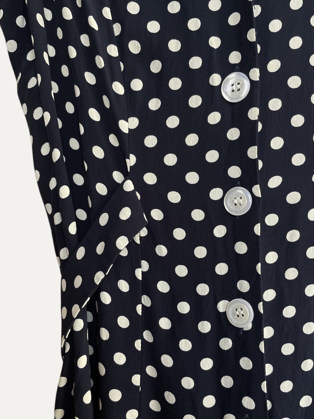 ROUJE Black & White Polka Dot Printed Retro Button Down Marin Midi Dress 36, 2/4 - Picture 12 of 17